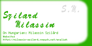 szilard milassin business card