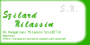 szilard milassin business card